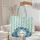 Personalized Folk Art Floral Wreath Vertical Stripes - Everyday Lifestyle Gift Quilted Tote Bag - 5