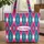 Your Name Ikat Oval Diamond Stripes - Everyday Carry Gift Quilted Tote Bag - 1