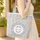 Periwinkle Floral Wreath Personalized Name - Everyday Carryall Gift for Her Quilted Tote Bag - 4