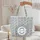 Periwinkle Floral Wreath Personalized Name - Everyday Carryall Gift for Her Quilted Tote Bag - 5