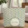 Indian Blue Floral Wreath Personalized Name - Botanical Lover Everyday Gift Quilted Tote Bag - 1
