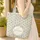 Indian Blue Floral Wreath Personalized Name - Botanical Lover Everyday Gift Quilted Tote Bag - 4