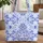 Personalized Name Organic Swirls Polka Dots Feather Shapes - Everyday Tote Vacation Gift Quilted Tote Bag - 1