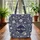 Ornate Botanical Floral Wreath Flowers Leaves Vines - Everyday Tote Home Decor Gift Quilted Tote Bag - 3