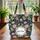 Navy Botanical Flowers Chrysanthemum Wreath - Floral Lifestyle Gift Quilted Tote Bag - 3