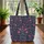 Fuchsia Floral Indian Bouquet Personalized Name Hoop Frame - Everyday Carry Gift Quilted Tote Bag - 3