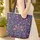 Fuchsia Floral Indian Bouquet Personalized Name Hoop Frame - Everyday Carry Gift Quilted Tote Bag - 4
