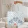 Scattered Red Hearts Ornate Group Blue Vertical Stripes Name Medallion Everyday Tote Quilted Tote Bag - 5