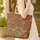 Tiger Bird Blooming Flowers Swirling Vines - Boho Lifestyle Wildlife Lover Gift Quilted Tote Bag - 4
