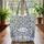 Three Tigers Blue Flowers Green Leaves Orange Accents Botanical - Wildlife Lover Everyday Tote Quilted Tote Bag - 3