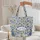 Three Tigers Blue Flowers Green Leaves Orange Accents Botanical - Wildlife Lover Everyday Tote Quilted Tote Bag - 5