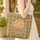 Ochre Orange Teal Indian Floral Bouquet Custom Name - Travel Essentials Quilted Tote Bag - 4