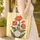 Poppy Flowers Medallion Vertical Stripes - Botanical Lover Everyday Use Gift Quilted Tote Bag - 4