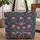 Pink Floral Vines Botanical Bouquet Custom Name Floral Wreath Everyday Tote for Her Quilted Tote Bag - 1