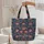 Pink Floral Vines Botanical Bouquet Custom Name Floral Wreath Everyday Tote for Her Quilted Tote Bag - 5
