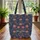 Pink Floral Vines Botanical Bouquet Custom Name Floral Wreath Everyday Tote for Her Quilted Tote Bag - 3