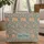 Botanical Florals Paisley Leaves Floral Frame - Everyday Travel Essentials for Daily Adventures Quilted Tote Bag - 1