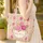 Ornate Floral Bouquet Wreath Chrysanthemum Berry - Boho Lifestyle Gift Quilted Tote Bag - 4
