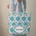 Aqua Blue Navy Chrysanthemum Flower Wreath - Daily Carryall Gift for Women Quilted Tote Bag - 6