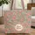 Indian Botanical Roses Peonies Lush Floral Wreath - Everyday Personalized Gift Quilted Tote Bag - 1