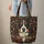 Bernese Mountain Dog Black Red Gold Floral Filigree Vines - Dog Lover Gift Quilted Tote Bag - 6