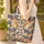 Patchwork Elephant Head Organic Leaves - Personalized Wildlife Gift Quilted Tote Bag - 4
