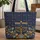 Personalized Name Ornate Menorah Stars of David Botanical Home Decor Gift Quilted Tote Bag - 1