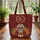Ornate Sugar Skull Marigold Roses Personalized Name - Day of the Dead Gift Quilted Tote Bag - 3