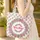 Pink Rose Wreath Twisted Cord Stripes Heart Leaf - Everyday Home Decor Birthday Gift Quilted Tote Bag - 4
