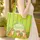 3 Curious Tigers Jungle Leaf Wreath Vertical Stripes - Wildlife Lover Gift Quilted Tote Bag - 4