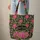 Black Fuchsia Rose Botanical Cluster Floral Wreath - Lifestyle Everyday Carry Quilted Tote Bag - 6