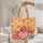 Cartoon Chickens Red Heart Folk Art - Chicken Lover Farmhouse Decor Gift Quilted Tote Bag - 5