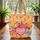 Cartoon Chickens Red Heart Folk Art - Chicken Lover Farmhouse Decor Gift Quilted Tote Bag - 3