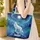 White Wolf Howling Full Moon Aurora Borealis - Wildlife Lover Gift Quilted Tote Bag - 4