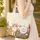 Ginger Cat Floral Garden Blue Butterfly - Personalized Name Home Decor Gift Quilted Tote Bag - 4