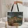 Grizzly Bear Pine Berry Forest Moon Wooden Sign - Personalized Wildlife Lover Gift Quilted Tote Bag - 5