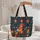 Tropical Bird Orange Flowers Personalized Name - Everyday Floral Wreath Bird Lover Quilted Tote Bag - 5