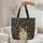 Calico Cat Cross Stitch Heart Name Hoop Floral - Cat Lover Gift for Daily Carry Quilted Tote Bag - 5
