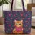Orange Tabby Cat Heart Flowers Leaves - Cat Lover Everyday Gift Quilted Tote Bag - 1