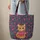 Orange Tabby Cat Heart Flowers Leaves - Cat Lover Everyday Gift Quilted Tote Bag - 6