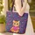 Orange Tabby Cat Heart Flowers Leaves - Cat Lover Everyday Gift Quilted Tote Bag - 4