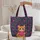 Orange Tabby Cat Heart Flowers Leaves - Cat Lover Everyday Gift Quilted Tote Bag - 5