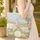 Three Ornate Sheep Wildflower Meadow Swirling Clouds - Nature Lover Gift Quilted Tote Bag - 4