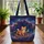 Personalized Orange Tabby Cat Butterfly - Cosmic Galaxy Cat Lover Gift Quilted Tote Bag - 3