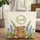 Teddy Bear Floral Wreath Wildflower Meadow - Personalized Keepsake Gift Quilted Tote Bag - 1