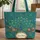 Peacock Fanned Tail Flowering Branch Feather Eye - Wildlife Lover Gift Quilted Tote Bag - 1