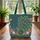 Majestic Peacock Blooming Flowers Personalized Name - Folk Art Home Decor Gift Quilted Tote Bag - 3