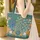 Majestic Peacock Blooming Flowers Personalized Name - Folk Art Home Decor Gift Quilted Tote Bag - 4