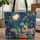 Rainbow Gecko Tropical Moonlit Night - Nature Lover Gift Quilted Tote Bag - 1