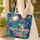 Rainbow Gecko Tropical Moonlit Night - Nature Lover Gift Quilted Tote Bag - 4